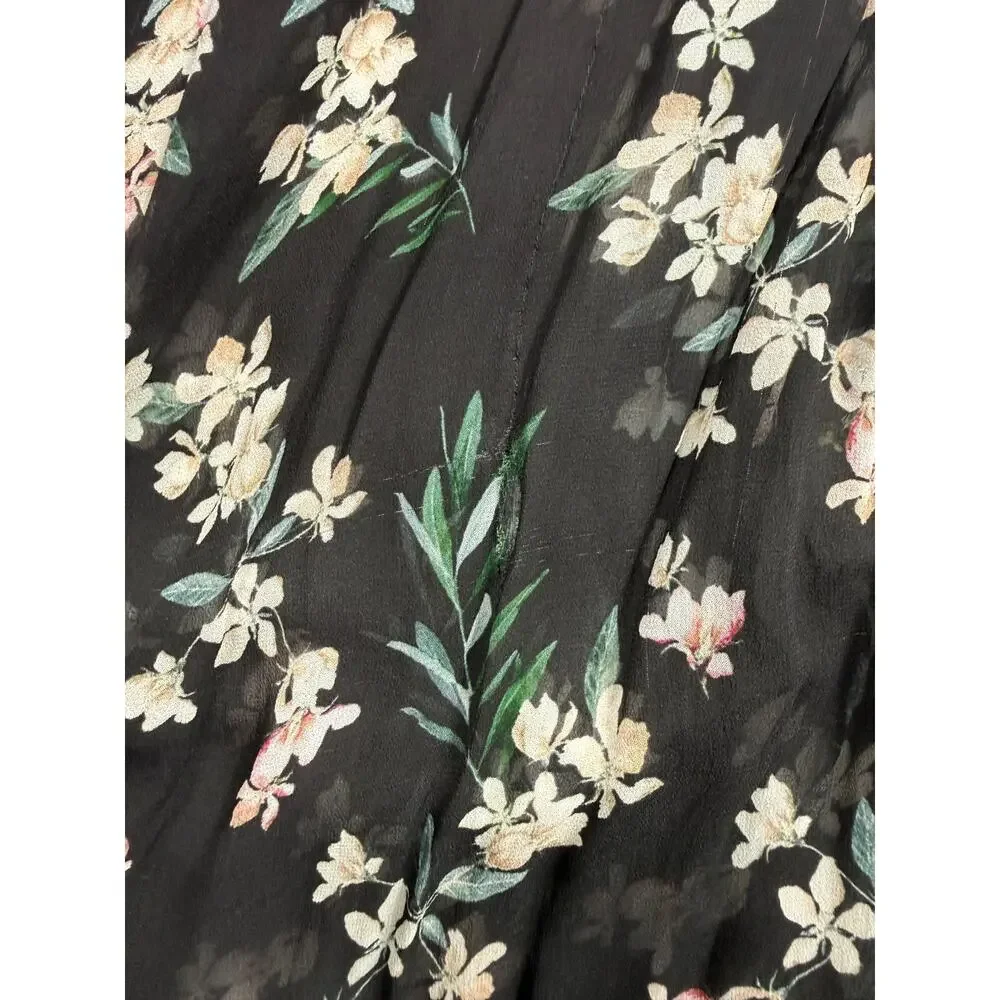 Agua Bendita floral kimono tunic beach cover-up, botanical floral pattern